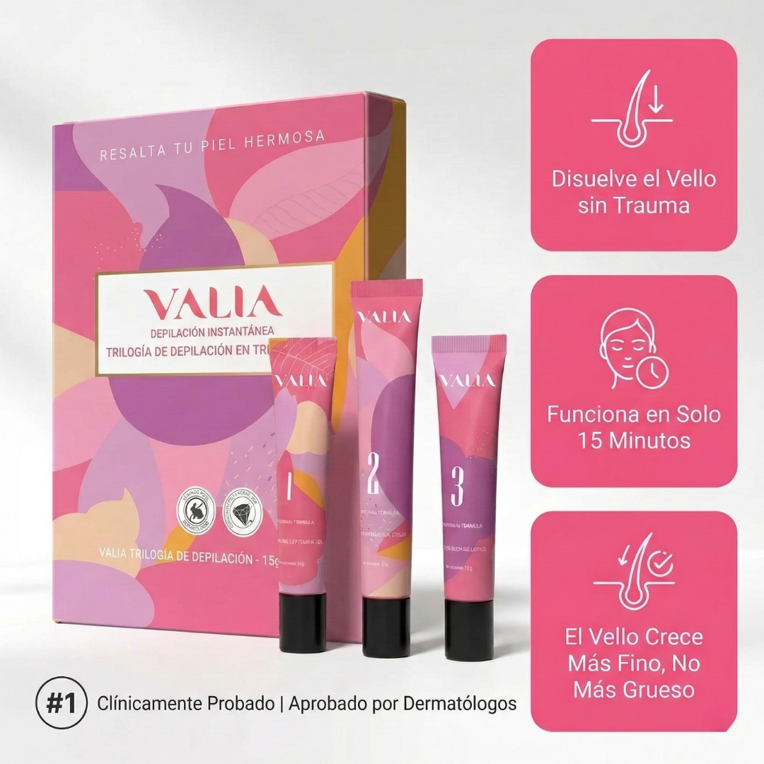 VALIA™ Kit Eliminador de Vello Facial 3 Pasos
